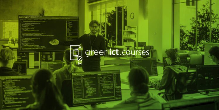 Green ICT Courses Logo mit Foto eines Workshops